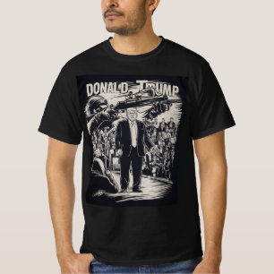 T-shirt tenant un pistolet contre Donald Trump.