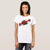 T-shirt Tendance Abstrait Rouge Fraises Dynamique (Devant entier)