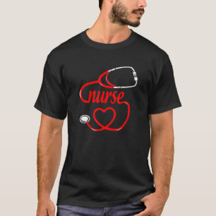T-shirt Tendance chaude Stéthoscope rouge Meilleure infi
