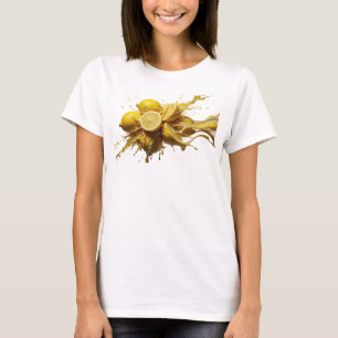 T-shirt Tendance Citrons Abstraits Or Attrayants