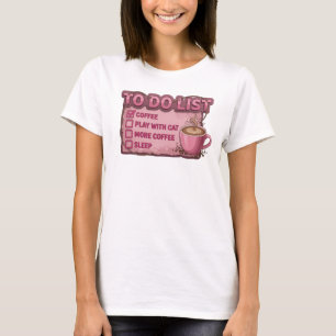 T-shirt tendance COFFEE ROSE JOUER AVEC LE CHAT Fa