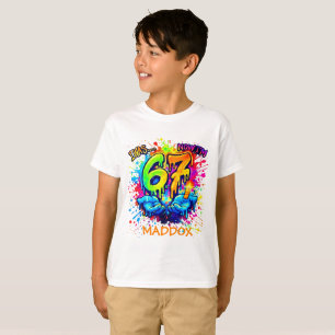 T-shirt Tendance de fête d'anniversaire Graffiti Six Sept