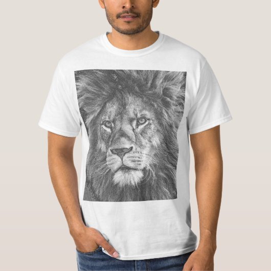 T-shirt Tendance Lion Face Hommes Modèle moderne Elégant (Devant)