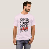 T-Shirt Tendance Rêveur Typographie (Devant entier)