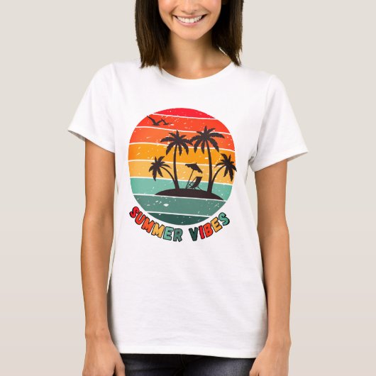 t-shirt tendance "Summer vibes" (Devant)