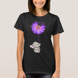 T-shirt Teneur d'éléphant Violet Tournesol Fibromyalgie La