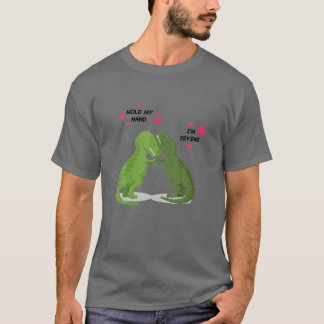 T-shirt Tenez ma main J'essaie de mignon dinosaure