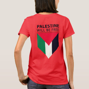 T-shirt Tenez-vous avec la Palestine, le drapeau et l'oliv