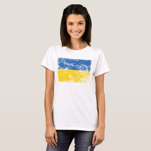 T-shirt Tenez-vous avec l'Ukraine, envahie par la Russie T (Devant entier)