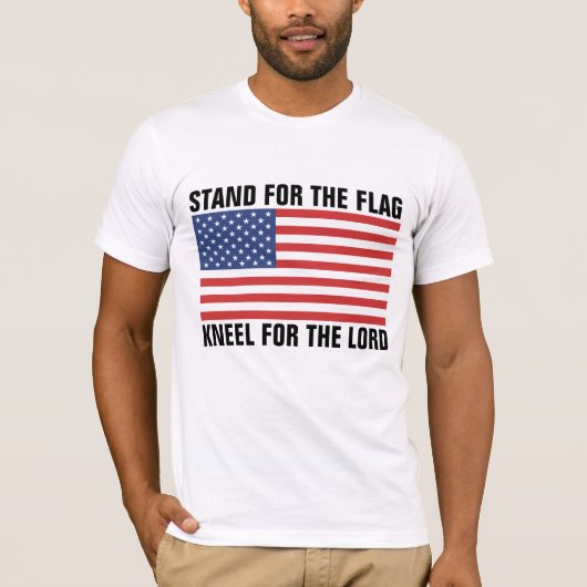 T-SHIRT TENEZ-VOUS POUR LE DRAPEAU, ACIER POUR LE SEIGNEUR (Devant)