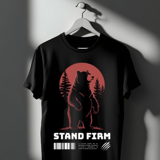 T-shirt Tenir ferme Ours – Graphisme de force et de faune