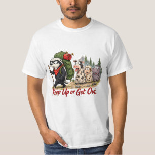 T-shirt Tenir le rythme ou dehors Conception de randonnée