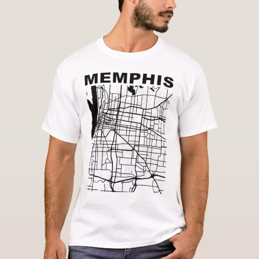 T-shirt Tennessee Souvenir Memphis City Street Carte (Devant)