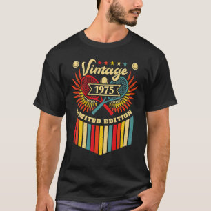 T-shirt Tennis 47e anniversaire Hommes Femmes Vintage 1975