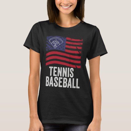 T-shirt Tennis Baseball Fun Game for All Ages Perfect Outd (Devant)