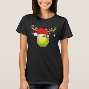 T-shirt Tennis de Noël de Reindee Santa Hat