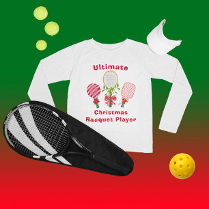 T-shirt Tennis de Noël, Paddleball, Joueur de Pickleball