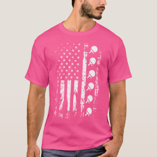 T-shirt Tennis De Table Chemise Américaine Drapeau Usa Ten