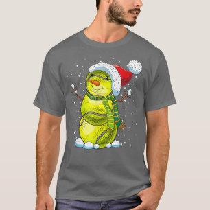T-shirt Tennis drôle Noël Sport Bonhomme de neige Fêtes Ga