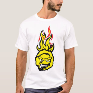 T-shirt tennis face cartoon flamme 13 fire feroce attack