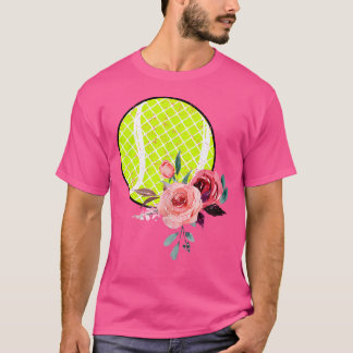 T-shirt Tennis Floral pour filles et femmes imprimé à fleu