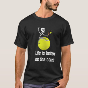 T-shirt Tennis Halloween avec squelette jouer tennis T-Shi
