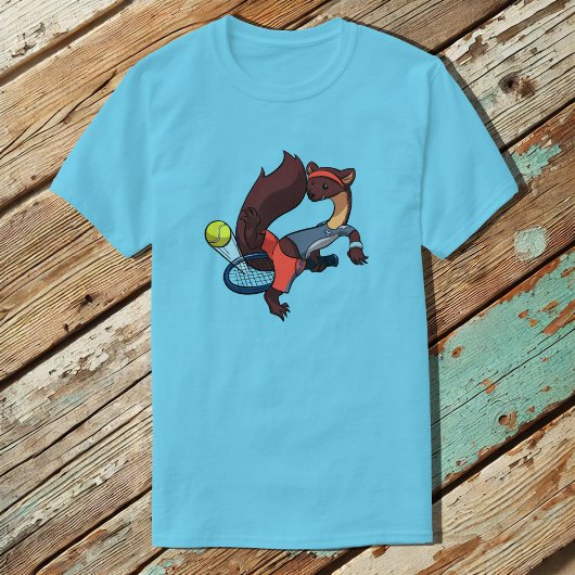T-shirt Tennis Jouer Pine Marten Trick Shot Dessin