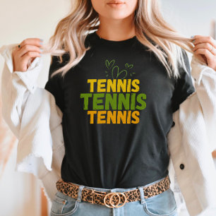 T-shirt Tennis Love - Bold Green & Yellow Heart Vibes