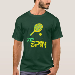 T-shirt Tennis Sport Pop Art, Green & Yellow Racket & Ball