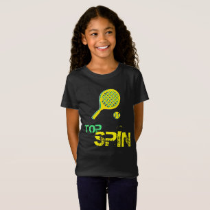 T-Shirt Tennis Sport Pop Art, Green & Yellow Racket & Ball