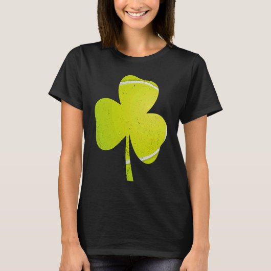 T-shirt Tennis St Patricks Day  Distressed Irish Shamrock (Devant)