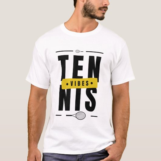 T-shirt Tennis Vibes Moderne Cool tendance Typographie spo (Devant)