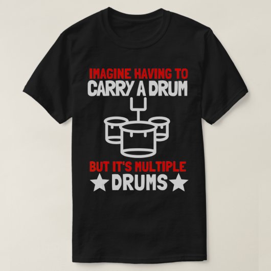 T-shirt Ténor Quad Drums March Band Drummer  (Design devant)