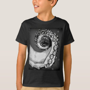 T-shirt Tentacle noir et blanc vintage à la pieuvre marine