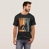 T-shirt Tente de camping drôle rétro feu de camp tente de  (Devant entier)