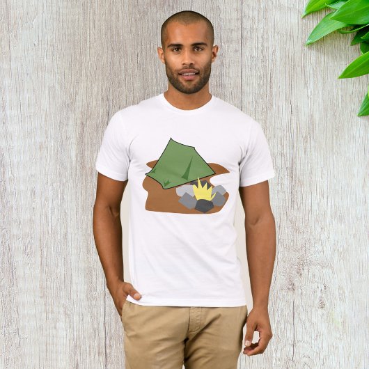T-shirt Tente de camping et feu de camp Aventure en plein
