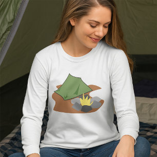 T-shirt Tente de camping et feu de camp Aventure en plein 