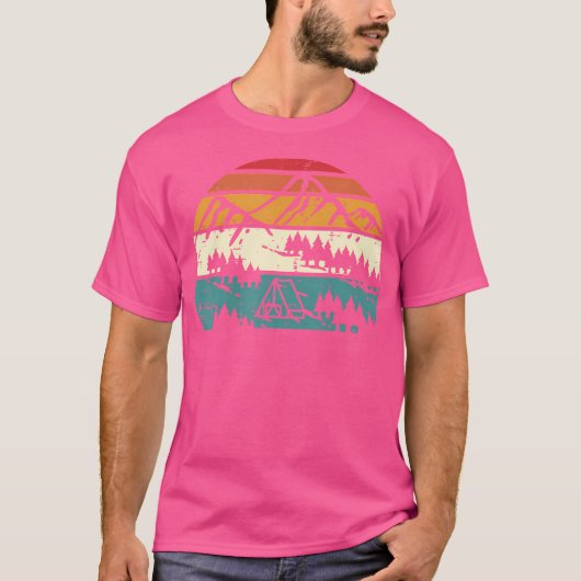 T-shirt Tente Mountain Sunset Camping Retro Nature Hommes  (Devant)