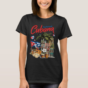 T-shirt Tenue avec drapeau cubain pour femmes d'héritage l