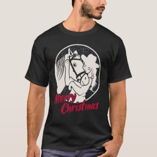 T-shirt Tenue de cheval de Noël pour femmes et filles Cowg