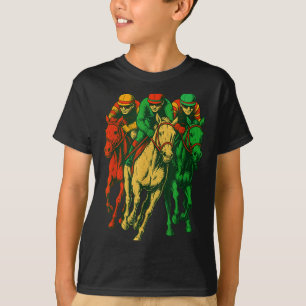 T-shirt Tenue de course de chevaux rétro scène de course d