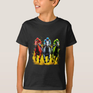 T-shirt Tenue de course de chevaux scène de course dynamiq