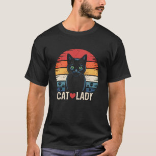 T-shirt Tenue de Dame aux Chats Vintage Drôle Graphique de