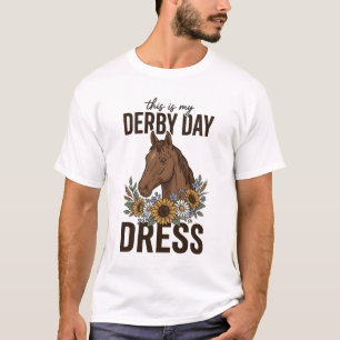 T-shirt Tenue de Derby vintage cheval floral conception de