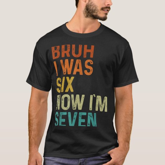 T-shirt Tenue de garçon pour son 7e anniversaire J'avais 6 (Devant)