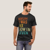 T-shirt Tenue de garçon pour son 7e anniversaire J'avais 6 (Devant entier)