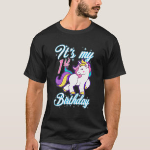 T-shirt Tenue de licorne 1 an, c'est mon 1er anniversaire.