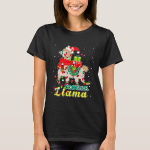 T-shirt Tenue de pyjama de Noël Llama Brother avec chapeau