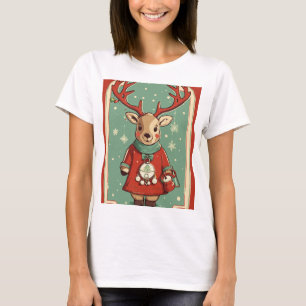 T-shirt tenue de rennes mignons pour joyeux noël