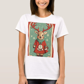 T-shirt tenue de rennes mignons pour joyeux noël